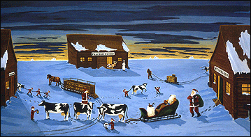 A Christmas card from the painting by Arnie Tiefenbach.