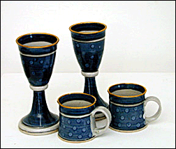 Goblets and mugs.
