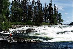 Robertson Falls is located on Otter Lake, not far from the Missinipe campground.