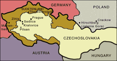 European powers ceded the Sudetenland portion of Czechoslovakia to Germany in the infamous Munich Pact of 1938.
